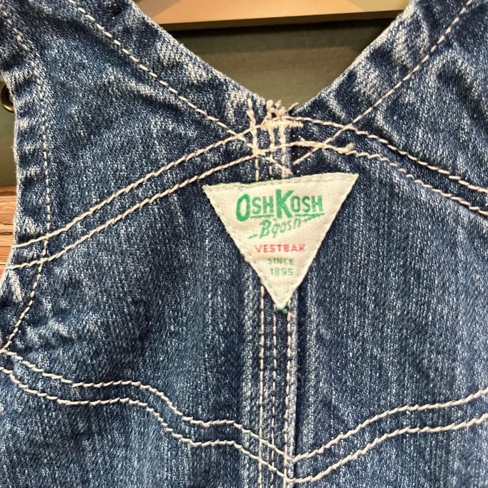 OshKosh Bgosh Baby Girls Blue Denim Vestbak Overall Dress 3-6 Months Medium Wash